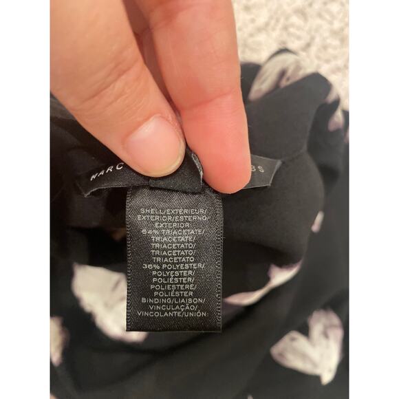 Marc by Marc Jacobs Painted Flower Crepe Dress Black Buckle Detail Size Medium - Picture 5 of 5